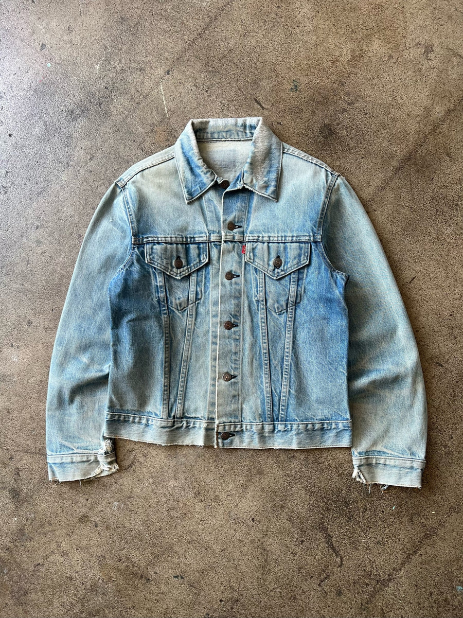 1970s Levi's Type III Faded + Repaired Denim Jacket