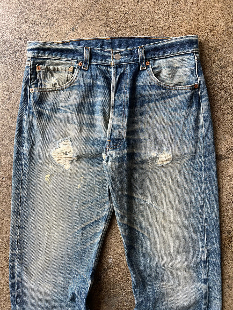 1990s Levi's 501xx Jeans Faded + Distressed 33