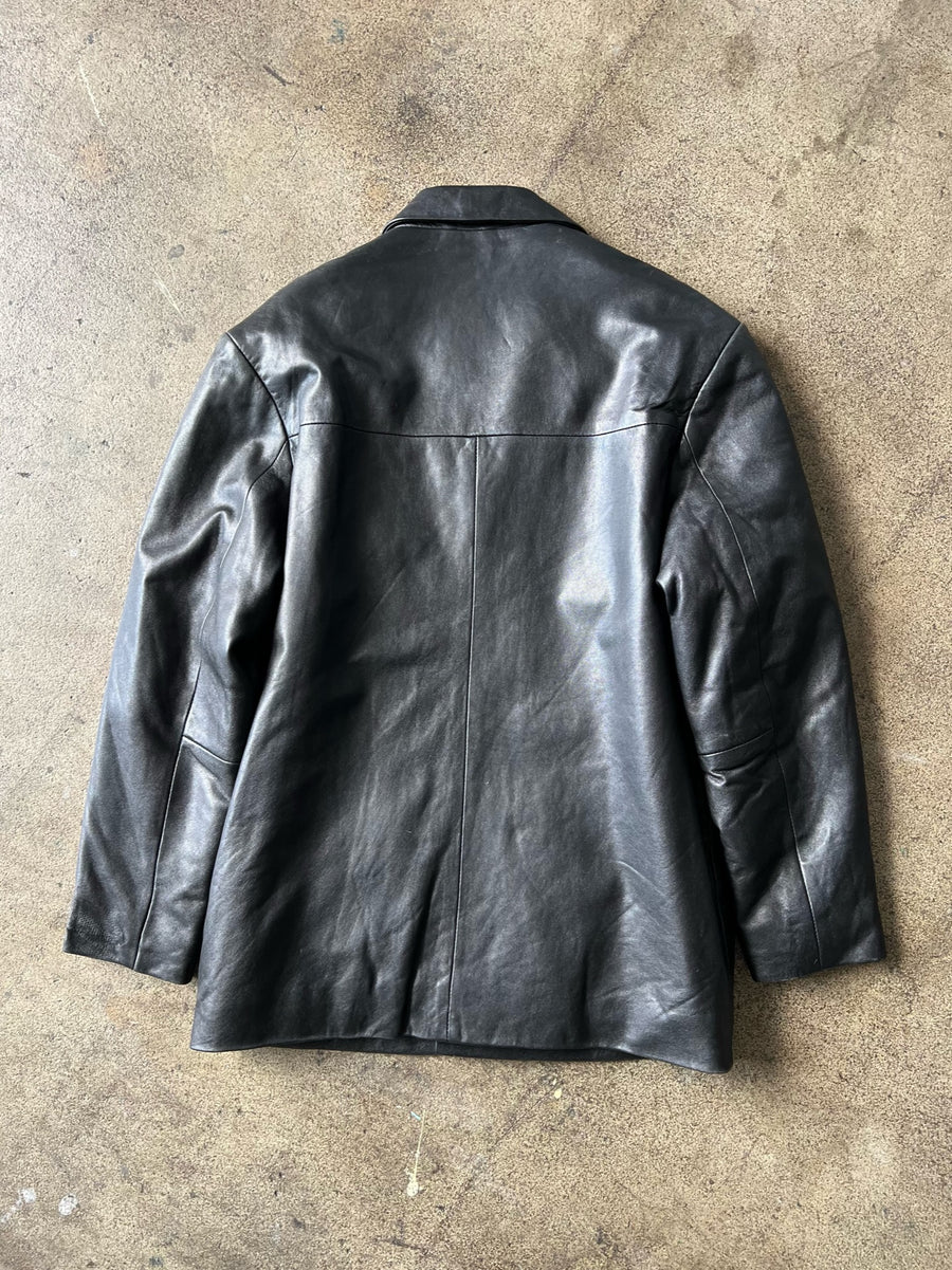2000s IZOD Long Leather Jacket