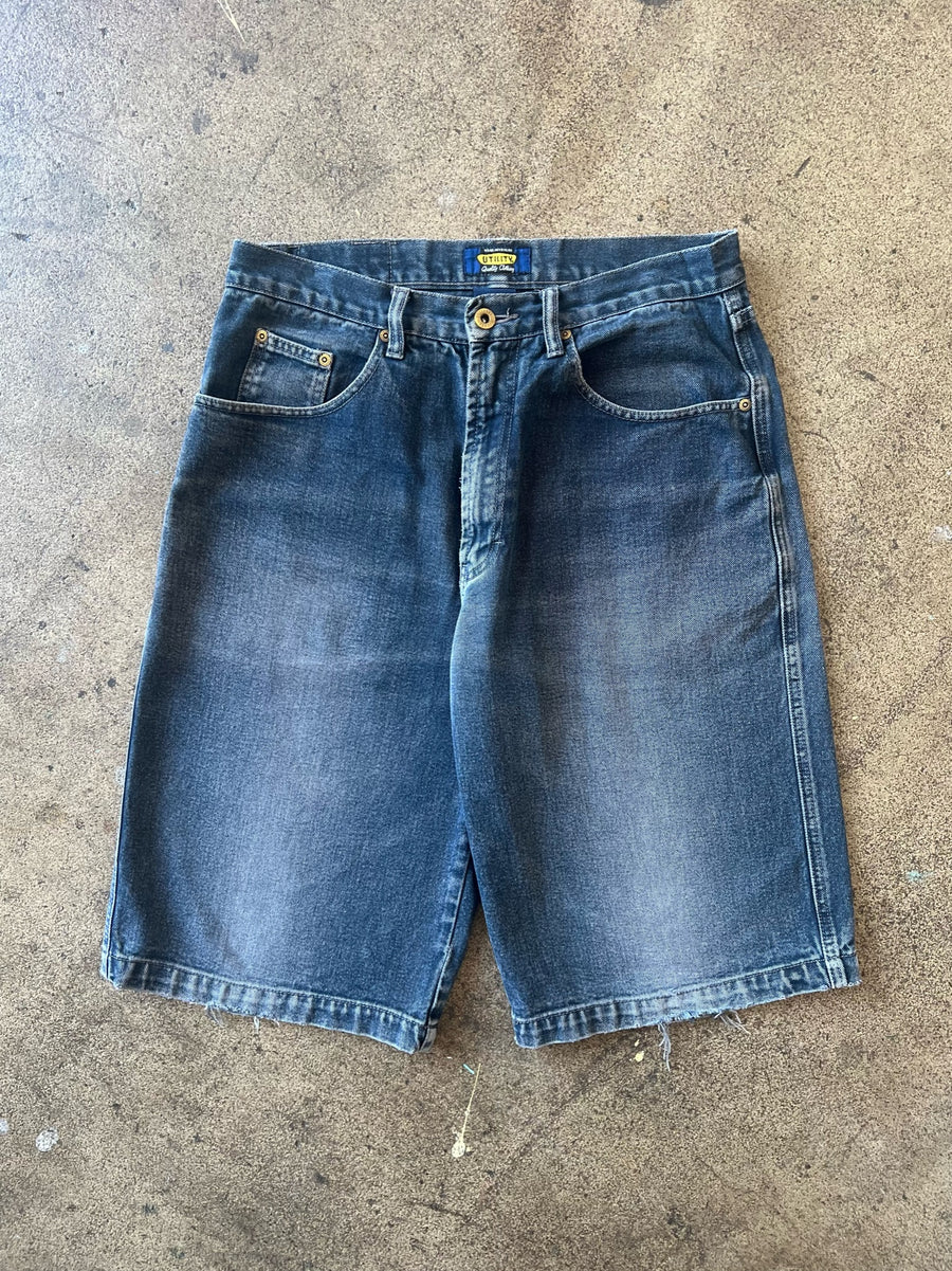 2000s Utility Faded Blue Jorts 32