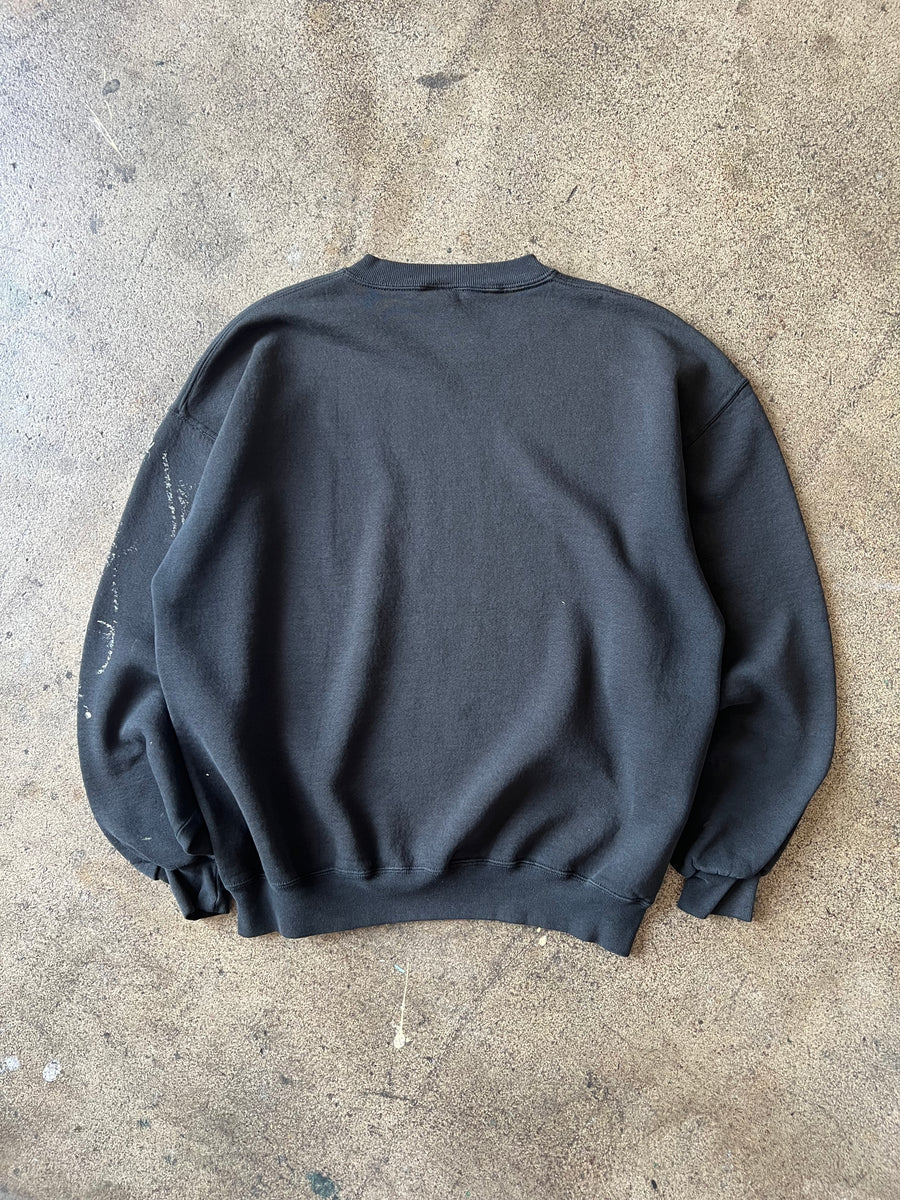 1990s Russell Black Crewneck Paint