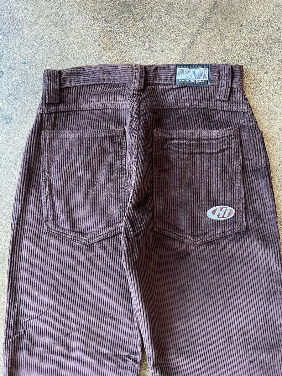 1990s Hi Cutline Baggy Cords Brown 30