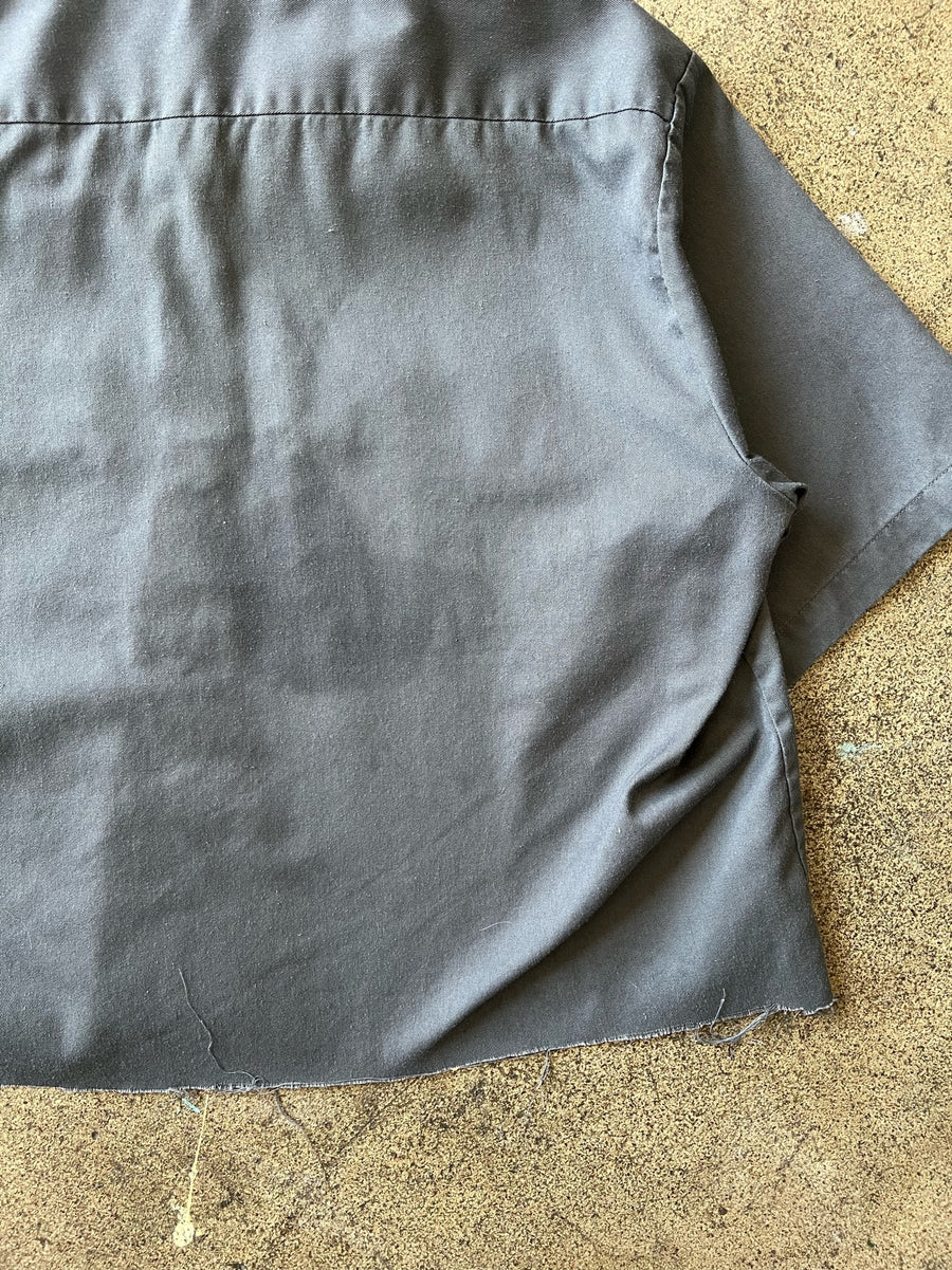 1990s Cropped Dark Gray Work Shirt