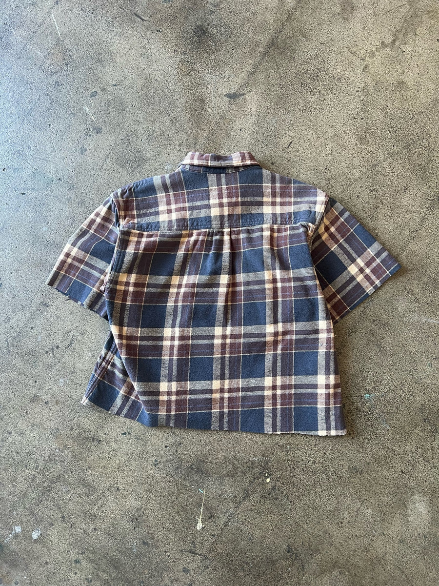 1990s Cropped + Chopped Two Pocket Flannel Shirt