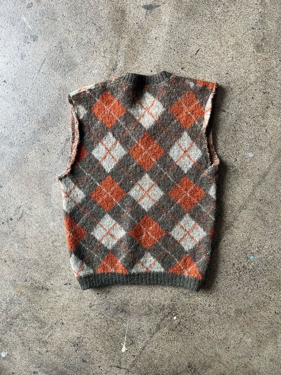 1960s Jantzen Argyle Mohair Chopped Sweater Vest