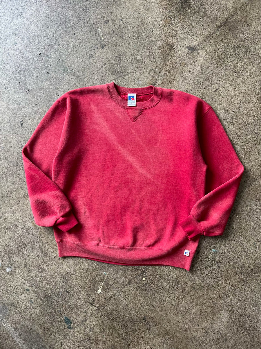 1990s Russell Sun Faded Red Crewneck Sweatshirt