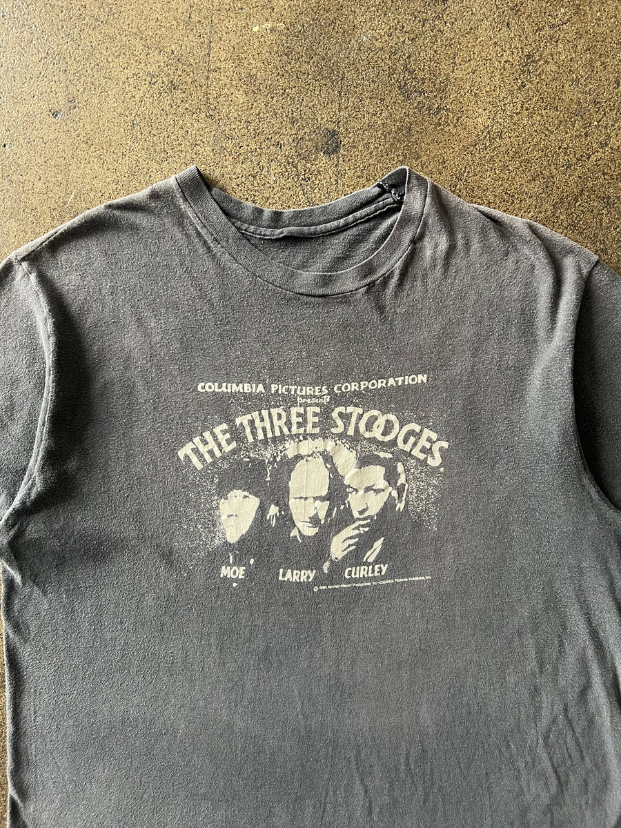 1980s Gray Three Stooges Faded Black Tee