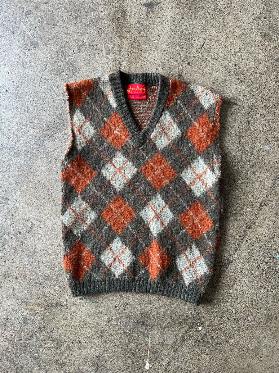 1960s Jantzen Argyle Mohair Chopped Sweater Vest