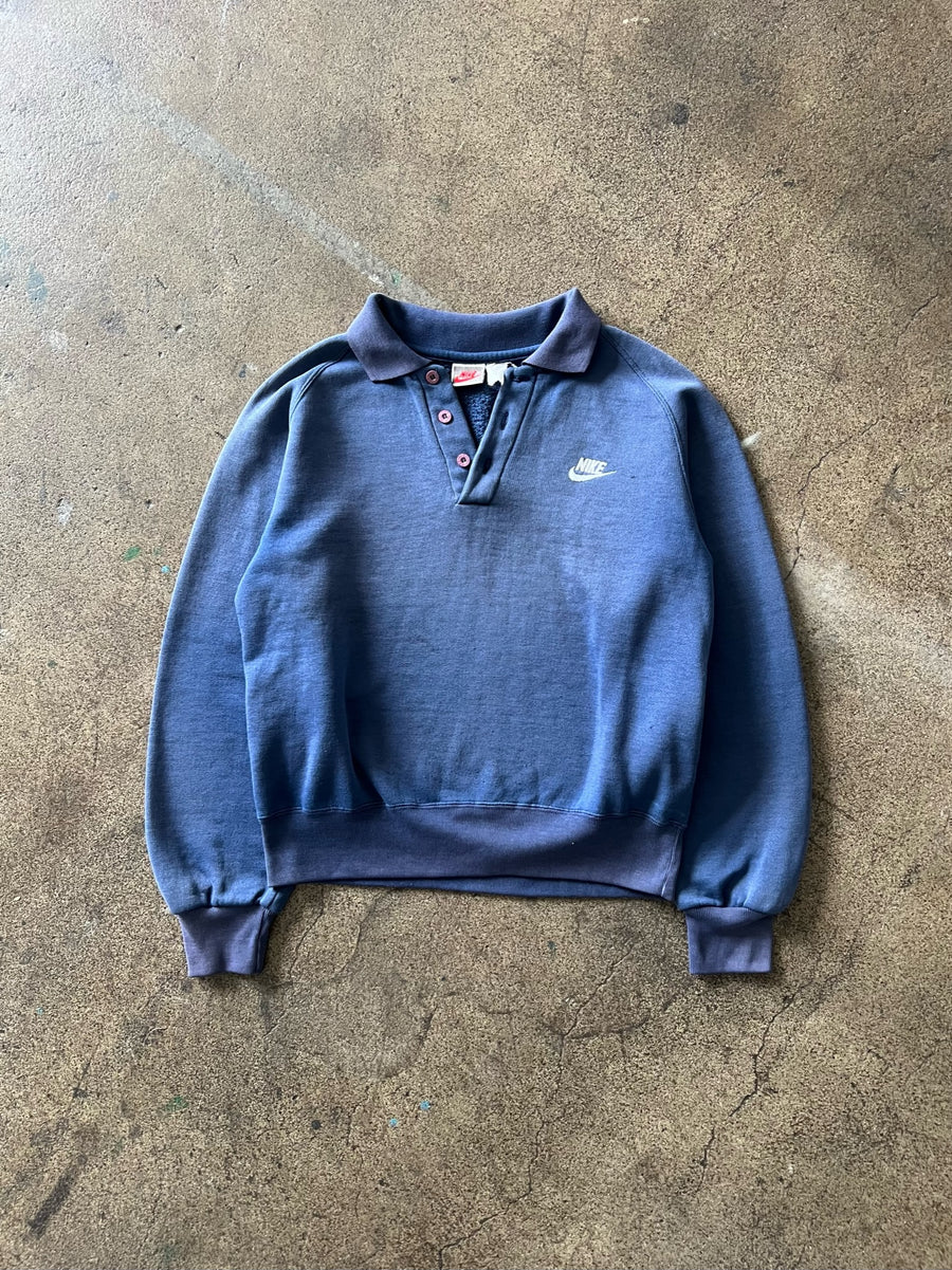 1990s Nike Sweatshirt Polo Faded