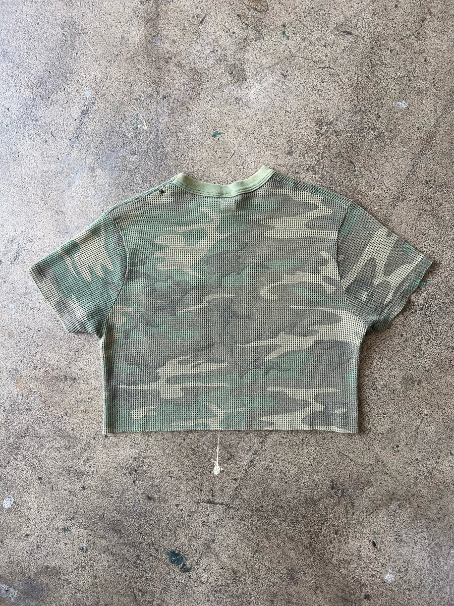 1990s Camo Mesh Cropped Tee