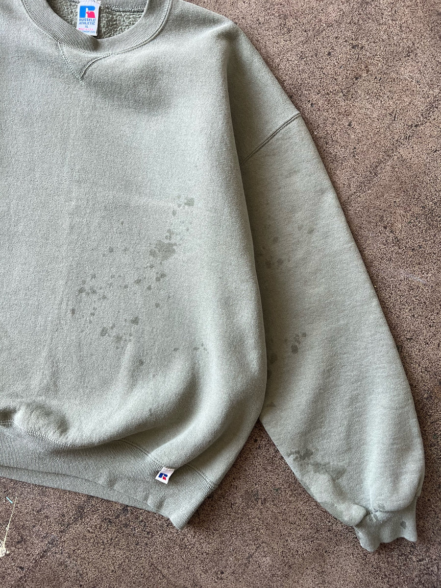 1990s Russell Sage Green Splotch Crewneck