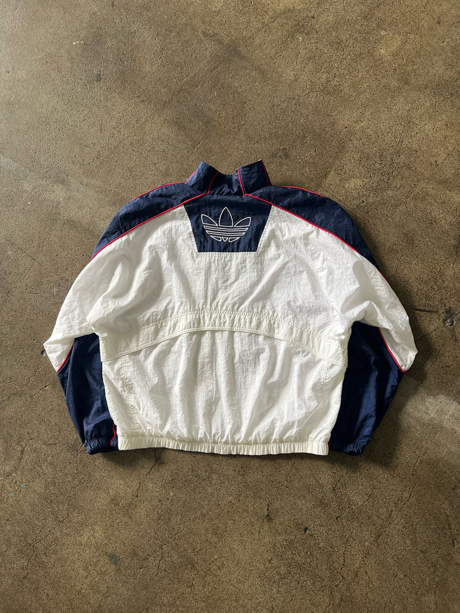 1990s Adidas Blue and White Windbreaker