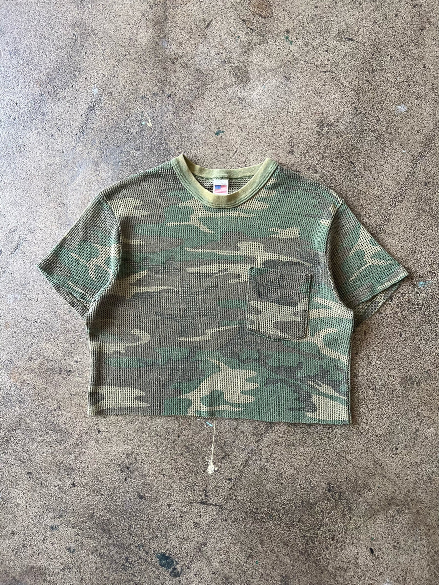 1990s Camo Mesh Cropped Tee