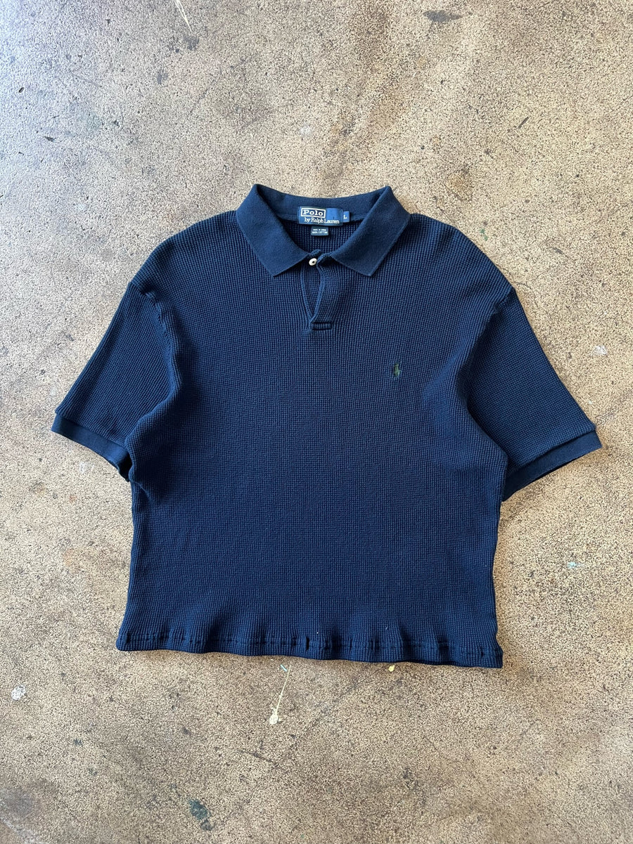 2000s Ralph Lauren Cropped Waffle Knit Polo