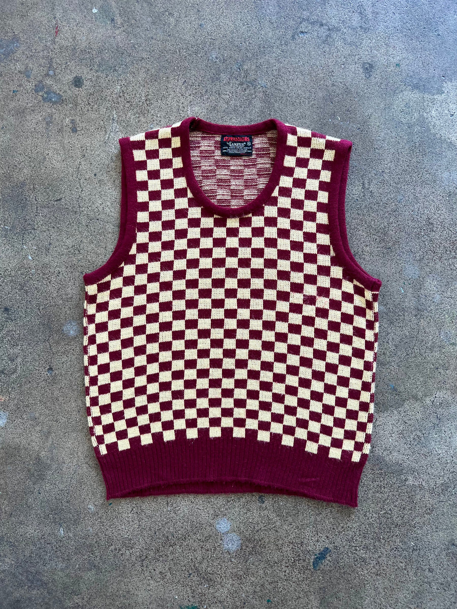 1960s Campus Checkerboard Vest