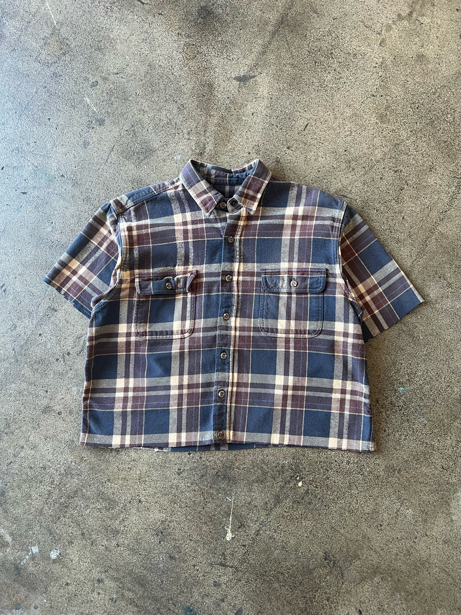 1990s Cropped + Chopped Two Pocket Flannel Shirt