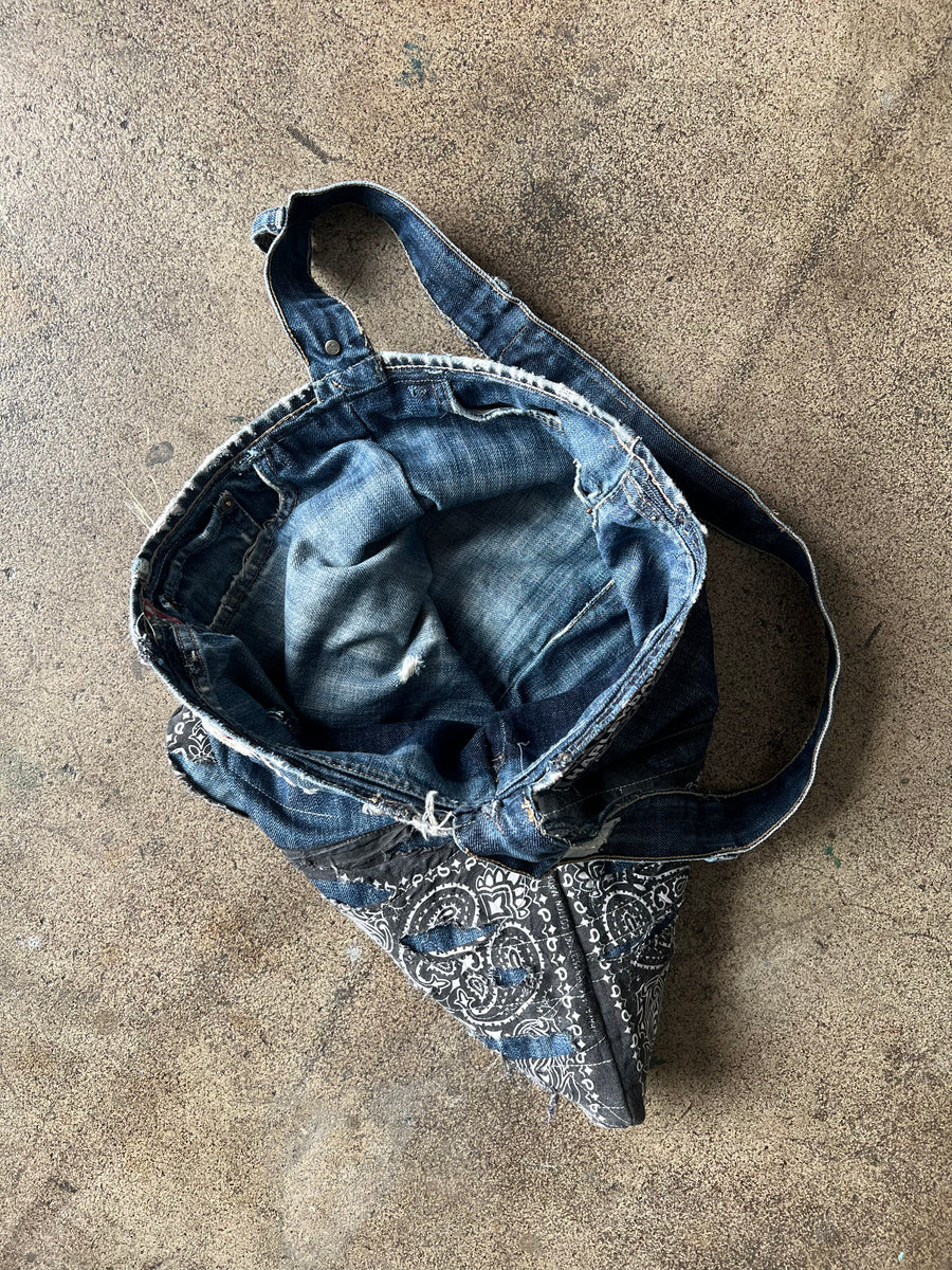 Reworked Bandana Dark Wash Tote