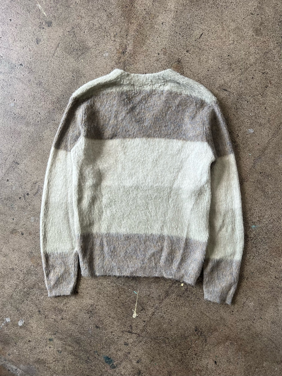 1960s Green Mohair Three Tone Sweater