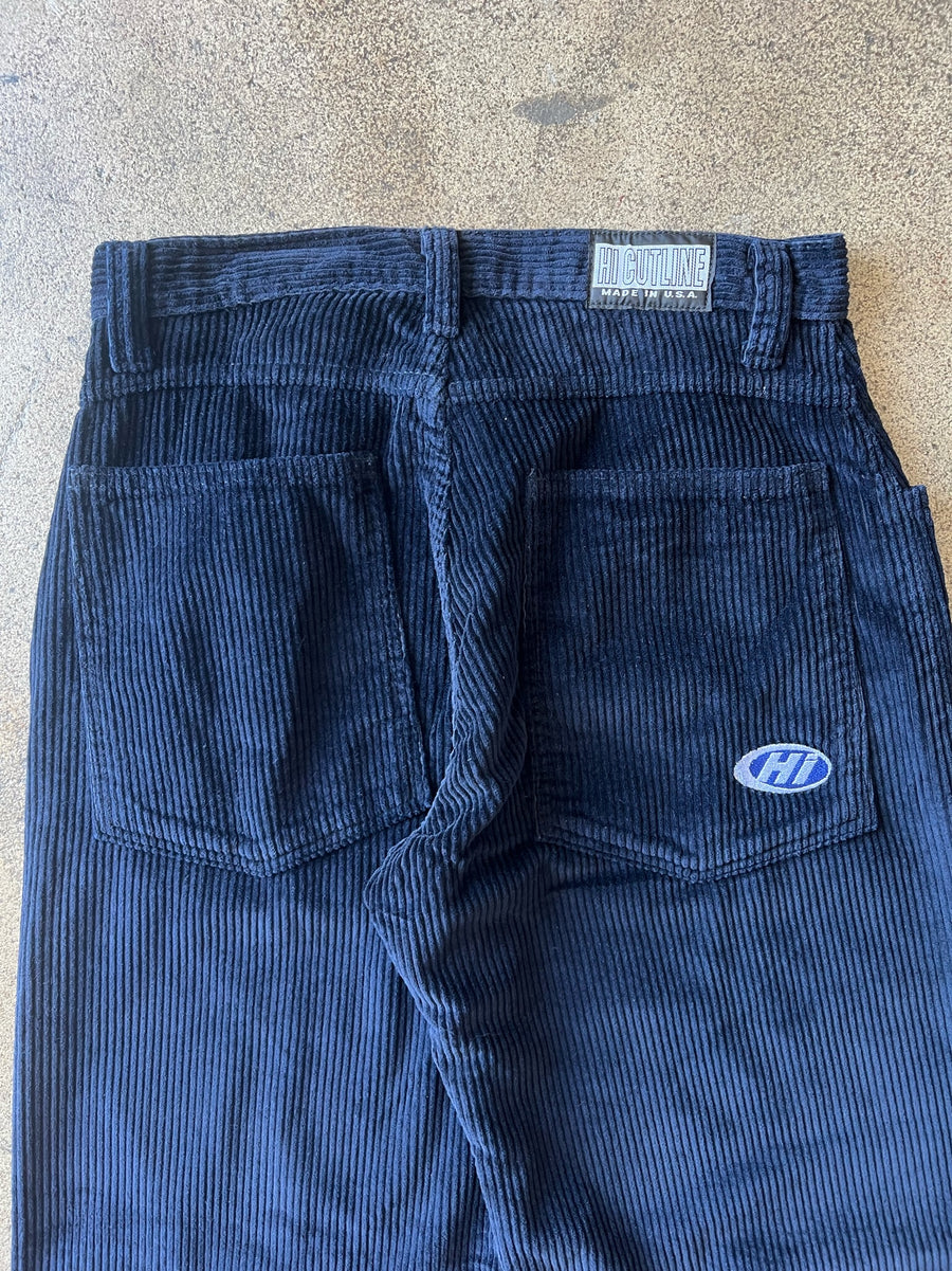 1990s Hi Cutline Baggy Cords Navy 30