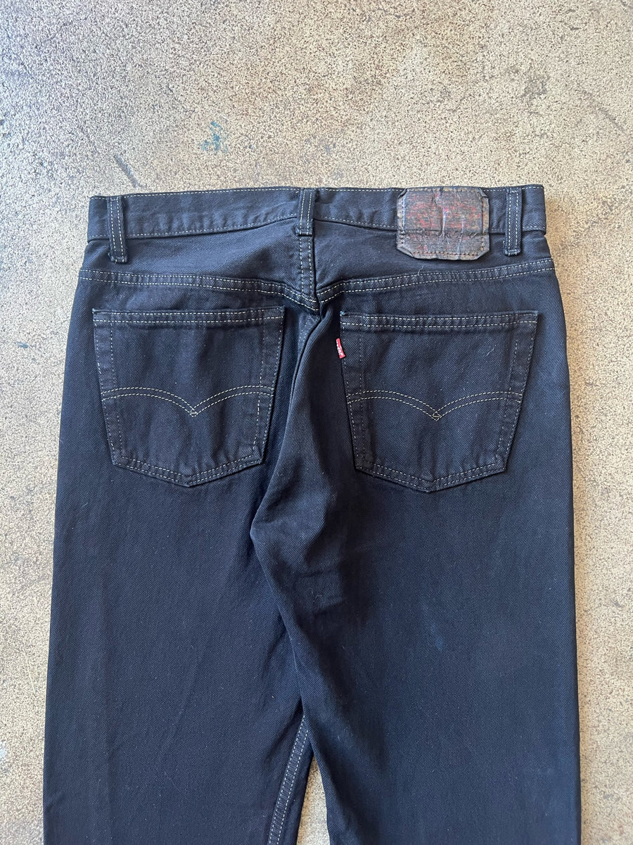 1990s Levi's 501 Over Dyed Black Jeans 29