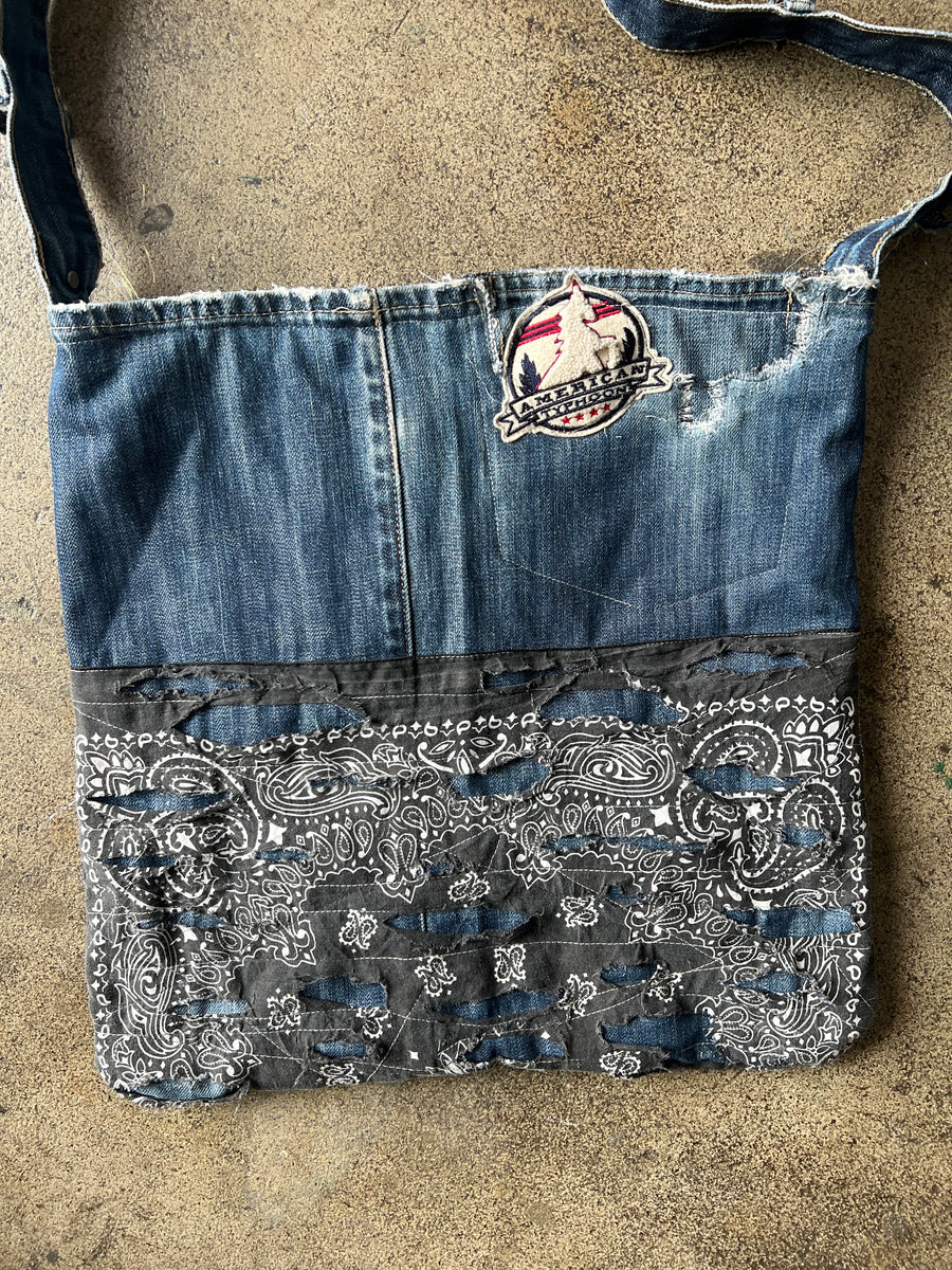 Reworked Bandana Dark Wash Tote