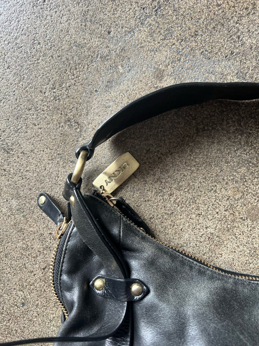 2000s DKNY Black Leather Purse