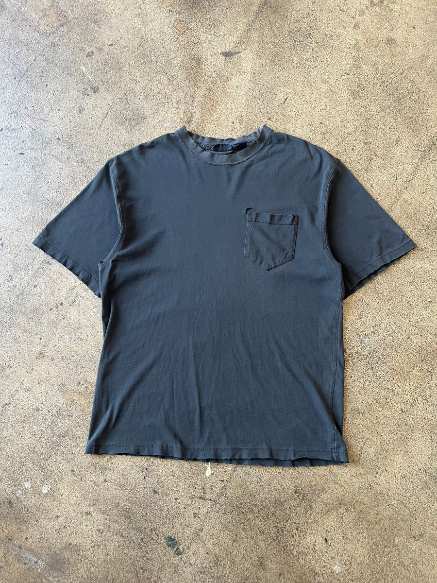 1990s Distressed Black Pocket Tee