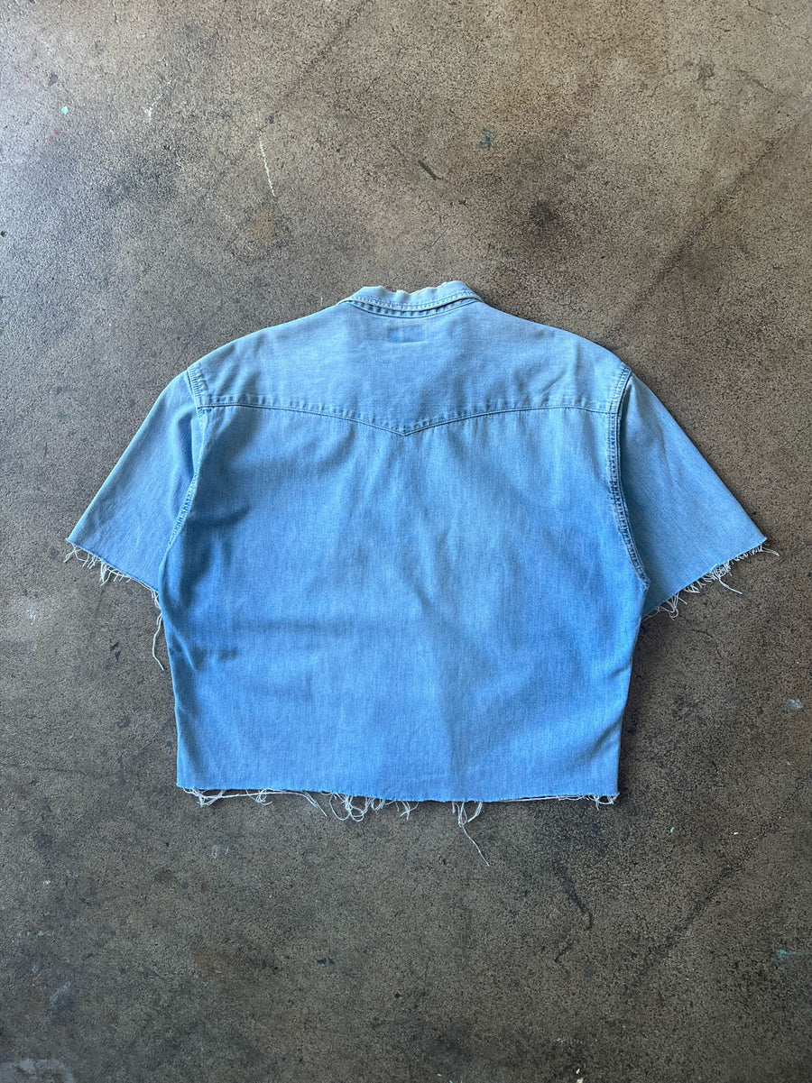 2000s Cropped + Chopped Denim Western Shirt