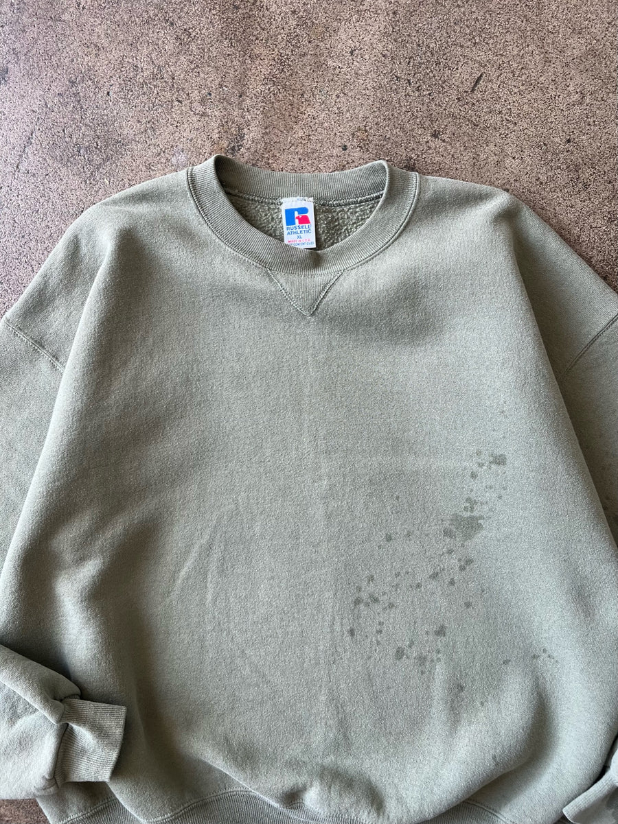 1990s Russell Sage Green Splotch Crewneck