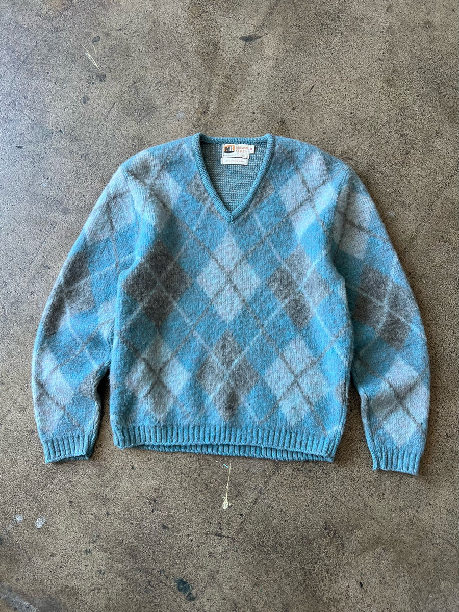 1970s Argyle Virgin Wool Sweater