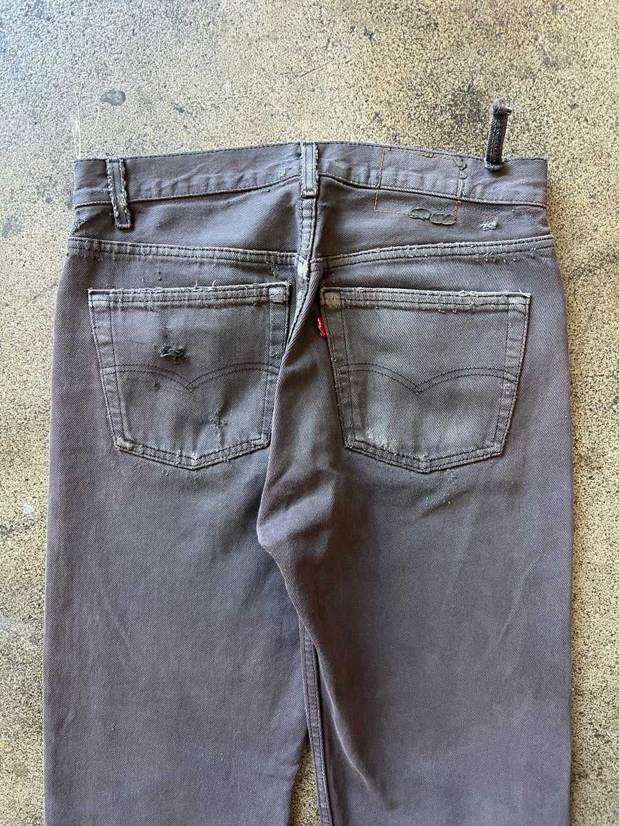 1990s Levi's 501 Faded Brown/Purple Distressed Jeans 30