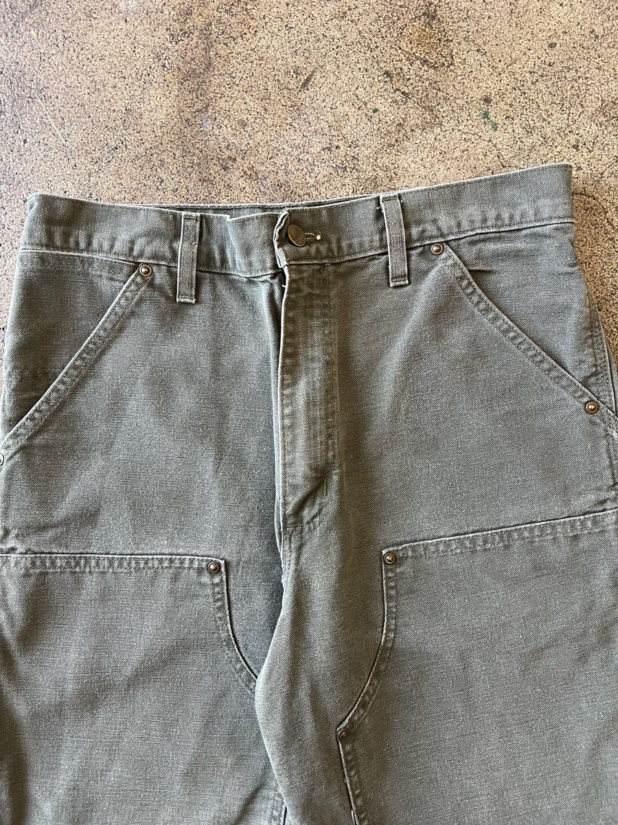 1990s Carhartt Moss Green Double Knee Shorts 30