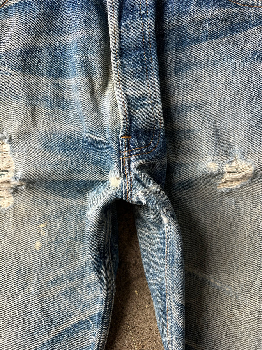 1990s Levi's 501xx Jeans Faded + Distressed 33