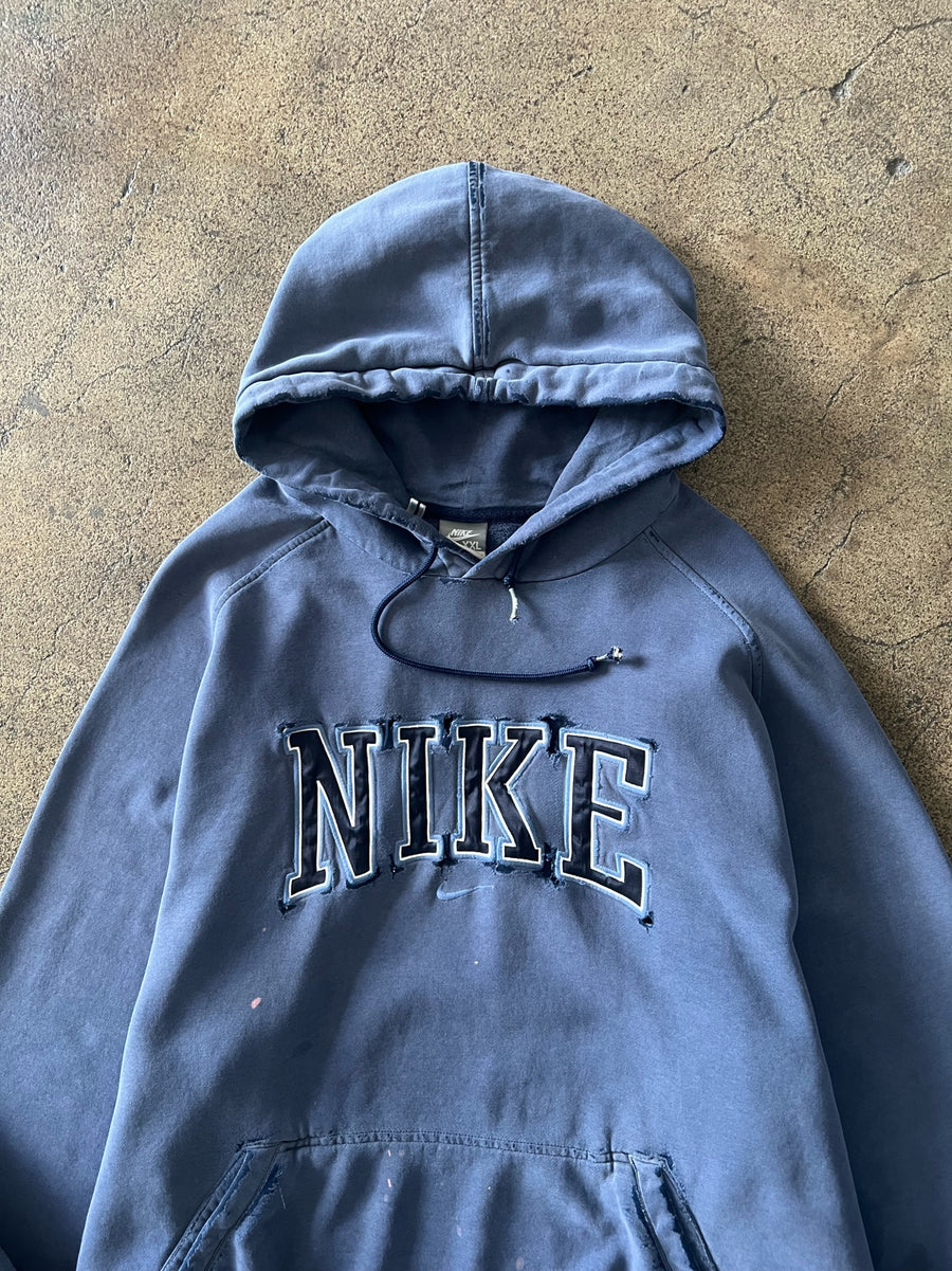 2000s Nike Faded Blue Distressed Hoodie