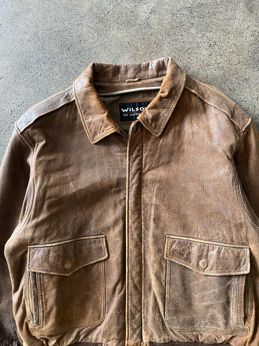 2000s Wilsons A2 Brown Leather Jacket
