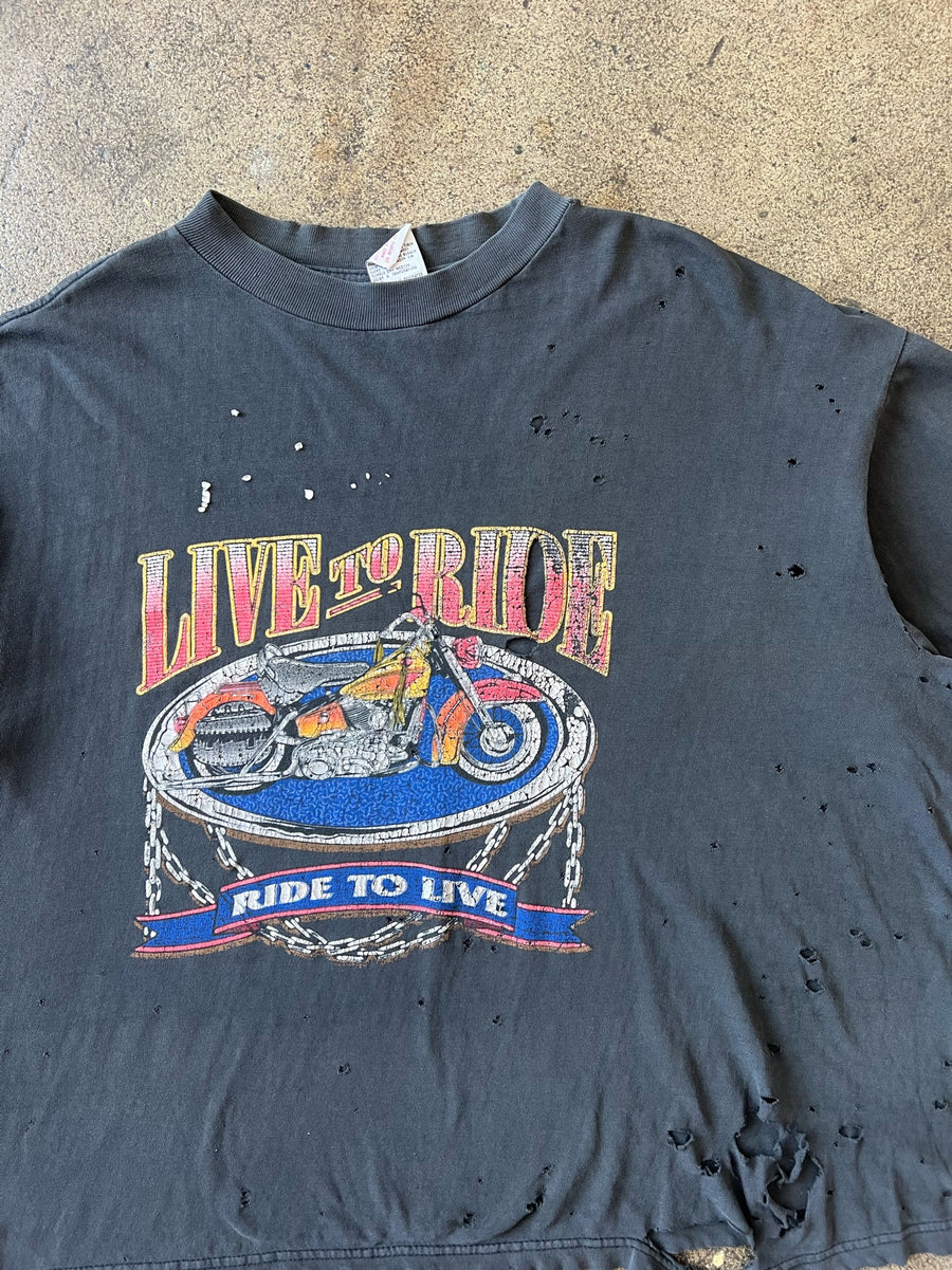 1990s Thrashed Live to Ride Boxy Tee