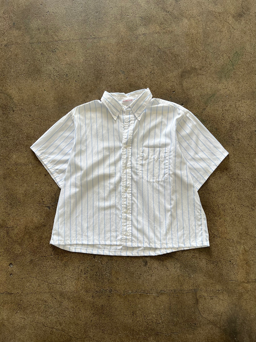 1980s Pima Cotton Cropped Striped Shirt