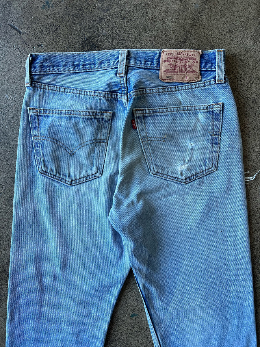 1990s Levi's 501 Jeans Distressed + Repaired 30
