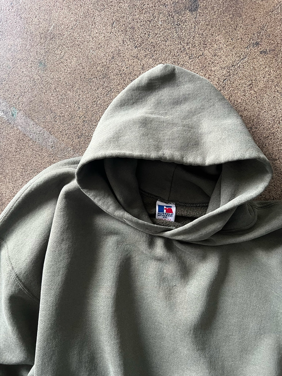 1990s Russell Hoodie Olive Green
