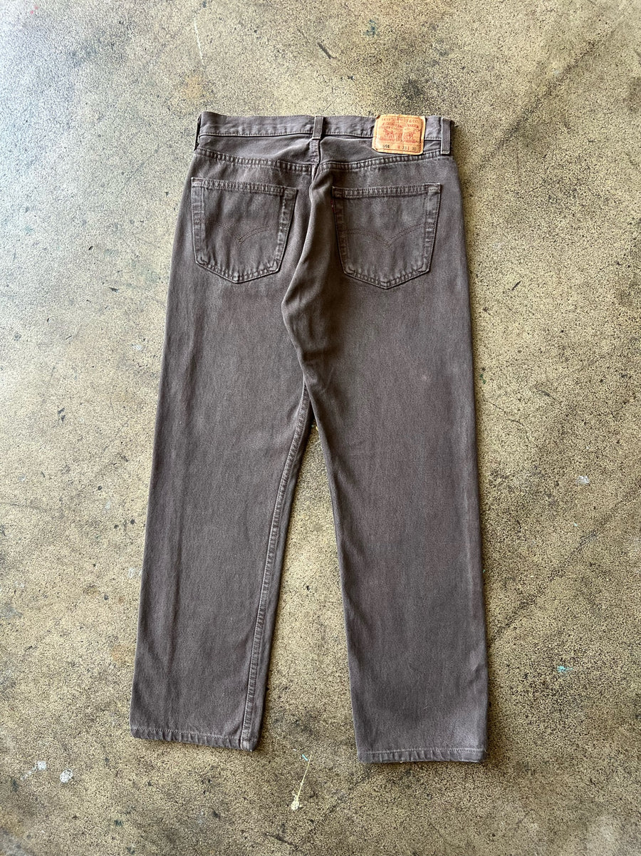 1990s Levi's 501 Jeans Faded Brown 31