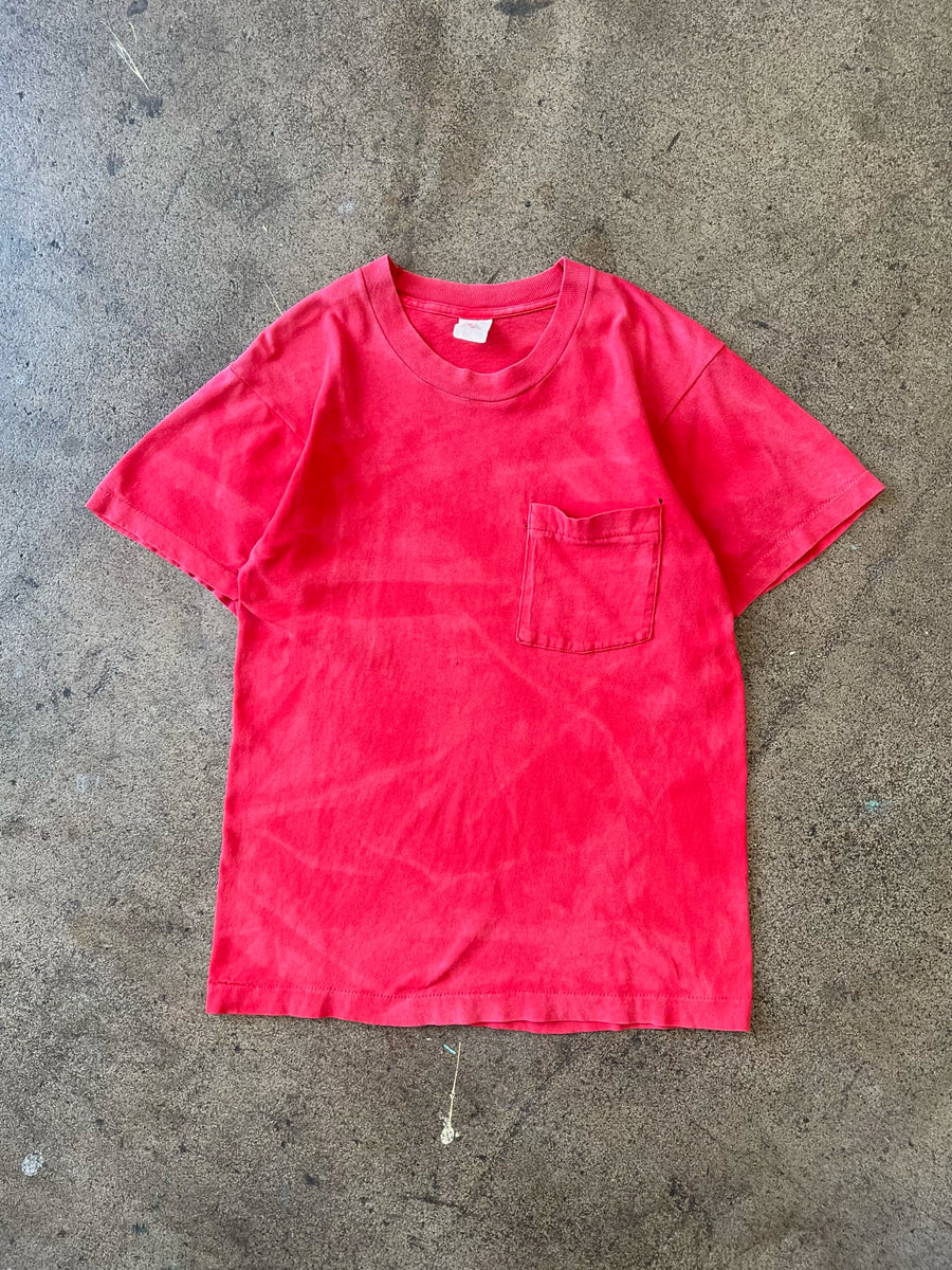 1980s Sun Faded Red Pocket Tee