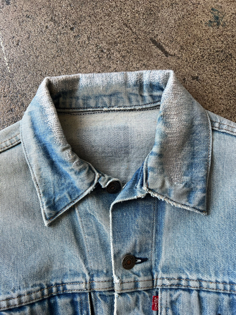 1970s Levi's Type III Faded + Repaired Denim Jacket