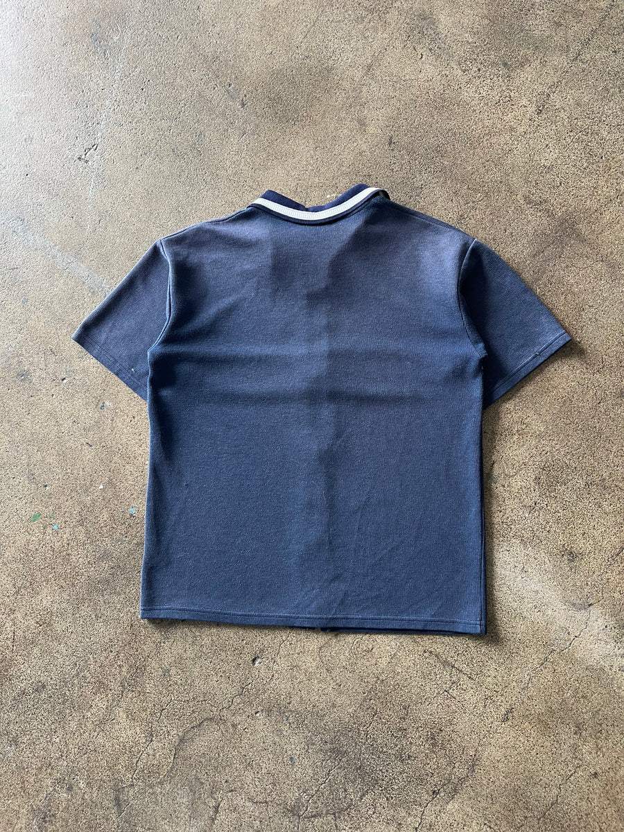 1990s Striped Zip Polo Shirt