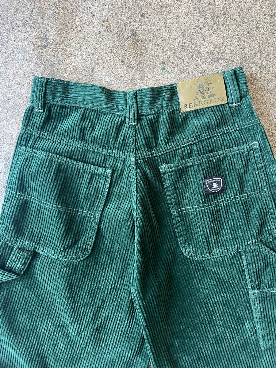 2000s Renegade Green Baggy Fit Cord Shorts 31