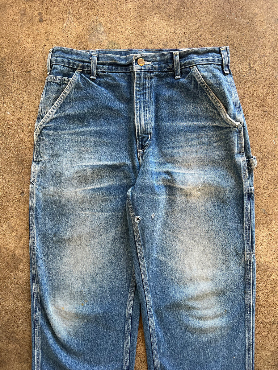 2000s Carhartt Denim Work Pants Faded 33