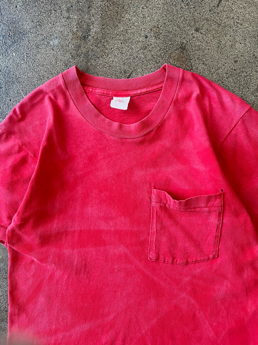 1980s Sun Faded Red Pocket Tee