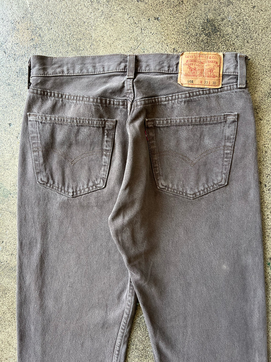 1990s Levi's 501 Jeans Faded Brown 31