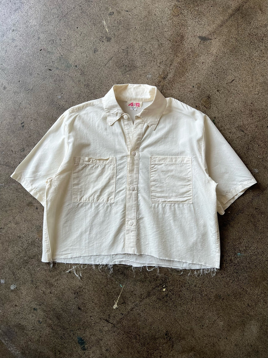 1990s Cropped Cream Two Pocket Shirt
