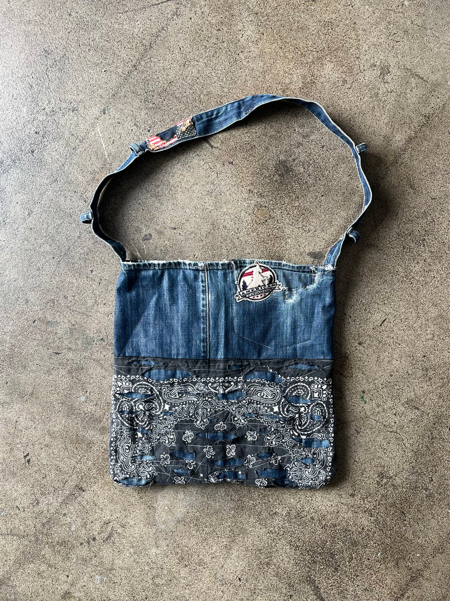 Reworked Bandana Dark Wash Tote