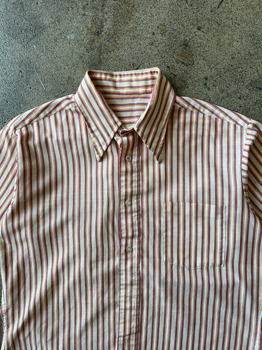 1980s Cropped Striped Orange Shirt